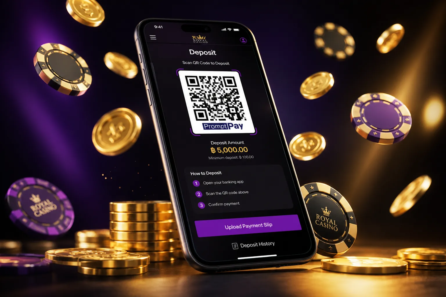 คาสิโนออนไลน์ ฝากถอน PromptPay ไม่มีขั้นต่ำ 2026
